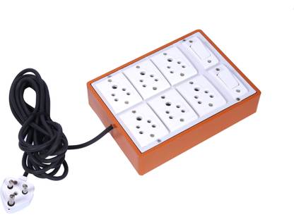 LUNIX PVC 6 Socket and 2 Switch Extension Board With 4 Meter Wire 6  Socket Extension Boards