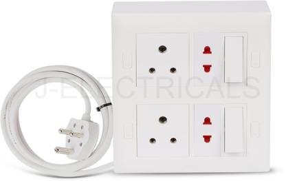 JELECTRICALS Premium Modular Extension Board With 3 Core Wire 4 Socket Extension Boards