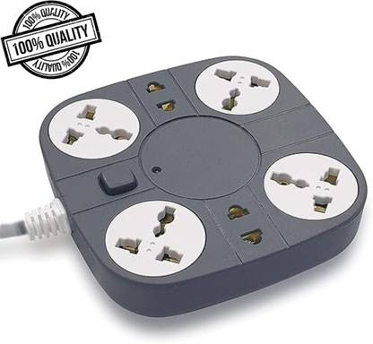 Sanhan Extension Board 6 Multi Plug Universal Sockets Strip 2m copper wire push button 6  Socket Extension Boards