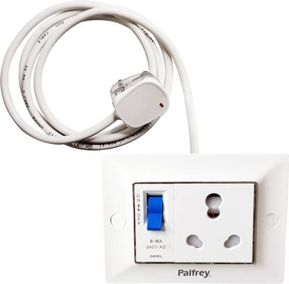 PALFREY Extension Board - 16A Socket & 16A MCB Switch with 3 meter wire (2200W) 1 Socket Extension Boards