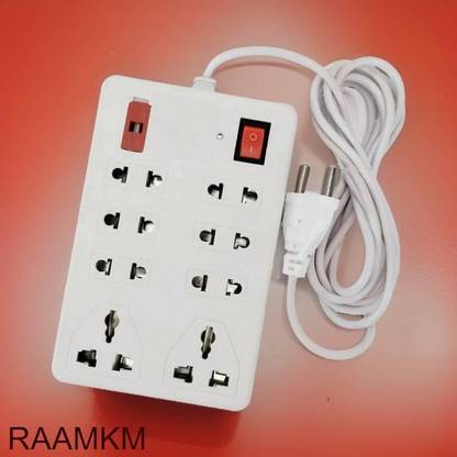RAAMKM CDL_M_1119_6 Two Pin Socket + 2 Three Pin Socket Surge Protector 8 Socket 8  Socket Extension Boards