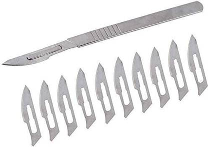 mediwave Surgical Blade Scalpel Blade NO_23- 10 Pcs with BP Handle No.4 Utility Forceps