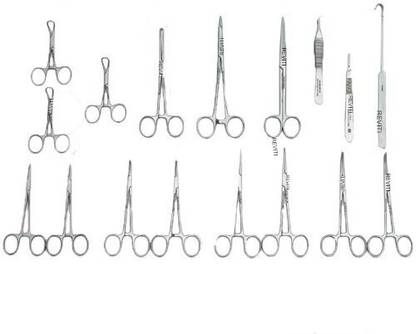 REVITI 17 pc Advance Surgical Instrument Set of Medical Forceps Hemostats Forceps