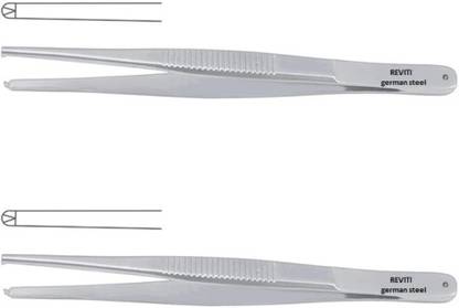 REVITI Dissecting forceps tooth 6 inch 15 cm COMBO of 2 Tissue Forceps
