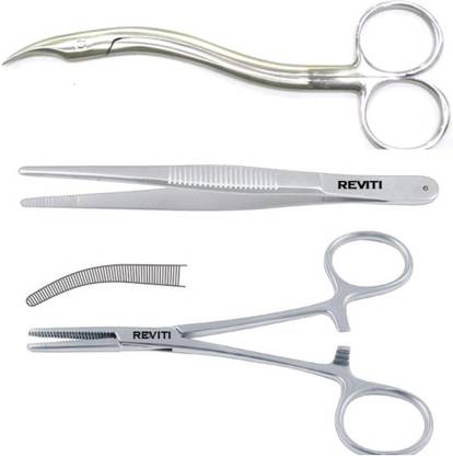 REVITI Artery Forceps, Suture Cutting Scissor, Plain Tissue Forceps Suturing Forceps