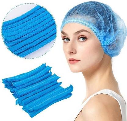 7SHIELD Blue 50pcs Breathable Nonwoven Bouffant Caps IMedical Cap I Hair Net Cape ISalon Surgical Head Cap