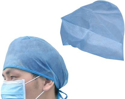 Smart Care Care Surgeon Disposable Cap Blue Colour 100 Pcs (Individual Packing) Surgical Head Cap