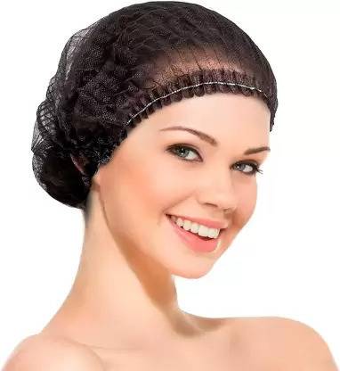tick mark Premium Black 100Pieces Breathable Non Woven Bouffant Cap For Medical,Clinic,Spa Surgical Head Cap