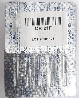 PRAKDENT Dental Api Dia Burs CR-21F Set of 5pc /No Surgical Plier
