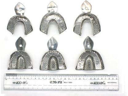 ADDLER vDental Impression Tray Rim Lock Perforated Set of 6 Size L, M, S Surgical Plier
