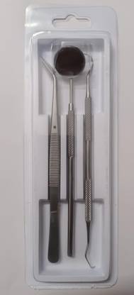 GOLDFINCH Mirror With Handle, Tweezer, Probe Double Ended Surgical Plier