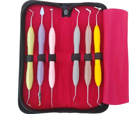 KJCSurgical Dental Silicon Handle Composite Filling Instruments Set of 6 pc Surgical Plier
