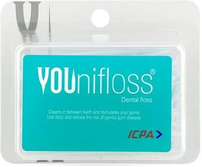 ICPA Dental Youni Floss, Unflavoured Blue Color Pack of 1/ No Water Flosser
