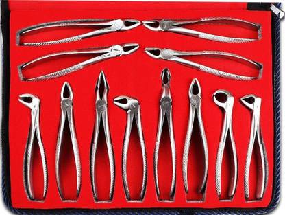Waldent Wal-Extract Extraction Instruments Forceps Kit Set of 12 (K1/1) Surgical Plier