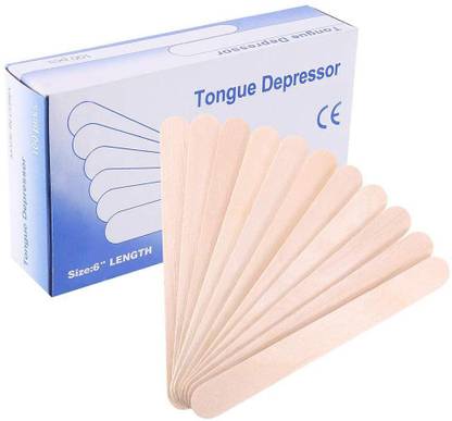 Lisamed Wooden Tongue Depressor, Non-Sterile, 6 Inch Length, 100 Pieces Pack Hand Held Retractor