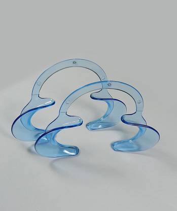 Dentosmile Flexi Premium Cheek / Lip Retractor C-Shape Mouth Opener Size Large (Transparent Blue)/pack of 2 Hand Held Retractor