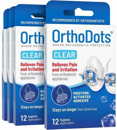 Dentosmile OrthoDots CLEAR, Dental Orthodontic Wax For Braces/Silicone Dental Wax Alternative For Pain Caused By Braces (12 Count Clear) (1) Self Retaining Retractor
