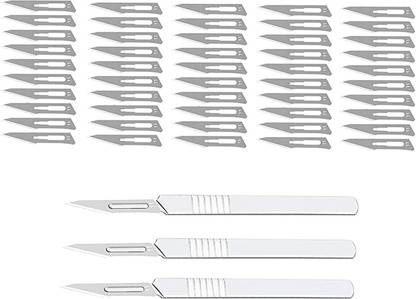 EUZA Surgical Blade Scalpel Blade no.11- (50 pcs) with BP handle no.3 (3 pcs) Surgical Scalpel