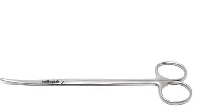 IS IndoSurgicals Tonsil Scissors, Curved (7 Inch) Metzenbaum Scissors