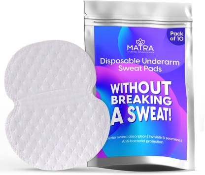 Matra Disposable Underarm Sweat Pads for Excessive Sweating & Odour Control (10Pcs) Sweat Pads