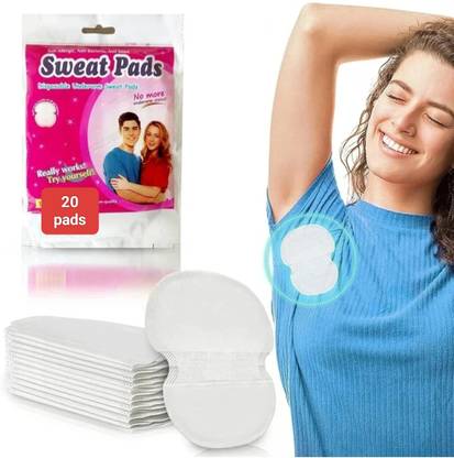 RNGNTC 20 Pcs Underarms Disposable Highly Absorbent Sweat Pads Cotton Anti Allergic Sweat Pads