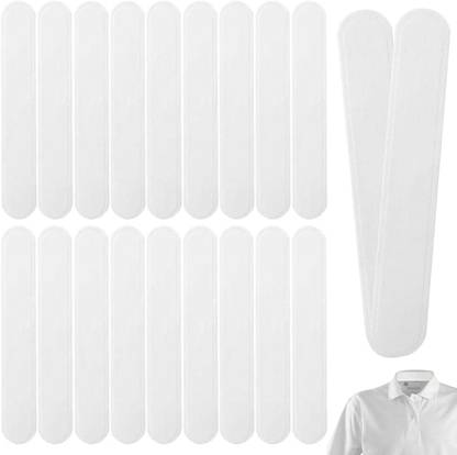 maycreate 20pcs Collar Protector Sweat Pads - White Collar Grime, Self-Adhesive Neck Liner Sweat Pads