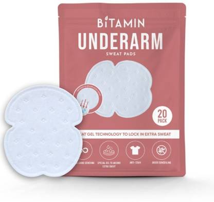 Bitamin Disposable Underarm Sweat pads With Gel Technology 20pk For Men & Women Sweat Pads