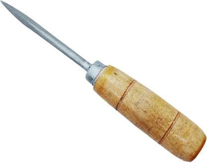 lookat Wood Craft Scraper Precision Awl Triangular Edge for Leather, Cloth (Brown, 8") Sweat Scraper
