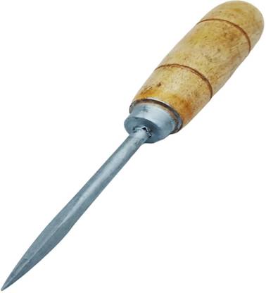 lookat Wooden Craft Scraper Precision Awl Triangular Edge for Leather (Brown, 8") Sweat Scraper