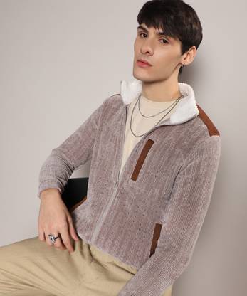CAMPUS SUTRA Self Design High Neck Casual Men Brown Sweater