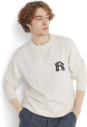 RARE RABBIT Solid Crew Neck Casual Men White Sweater