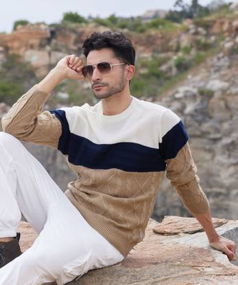 CAMPUS SUTRA Self Design Round Neck Casual Men Multicolor Sweater