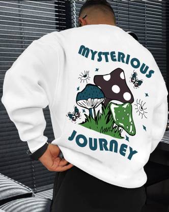 AUSK Solid Round Neck Casual Men White Sweater