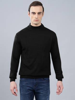 CANTABIL Solid Round Neck Casual Men Black Sweater