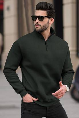 TRIPR Full Sleeve Solid Men Sweatshirt