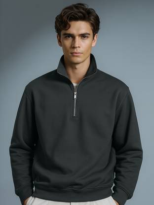 NOBERO Full Sleeve Solid Men Sweatshirt