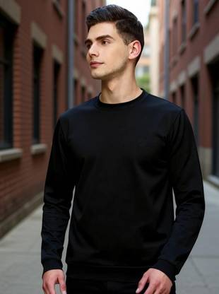 Full Sleeve Solid Men Sweatshirt