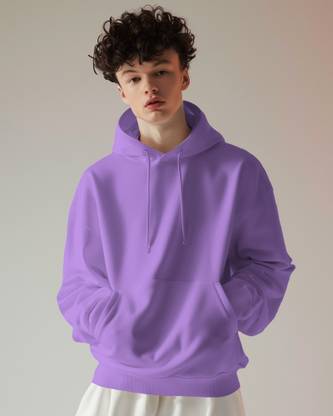 ClotheCraft Printed Hooded Neck Casual Men Purple Sweater