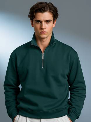 NOBERO Full Sleeve Solid Men Sweatshirt