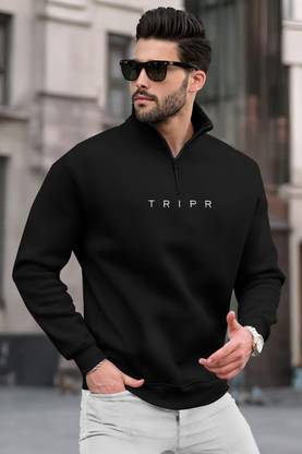 TRIPR Full Sleeve Solid Men Sweatshirt