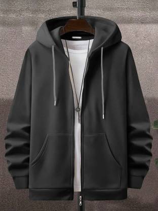 Jump Cuts Full Sleeve Solid Men Sweatshirt