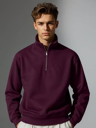 NOBERO Full Sleeve Solid Men Sweatshirt