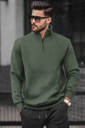 TRIPR Full Sleeve Solid Men Sweatshirt