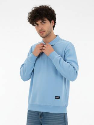 Glitchez Full Sleeve Solid Men Sweatshirt