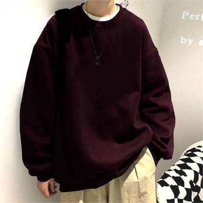 SONIBROS Full Sleeve Solid Men Sweatshirt