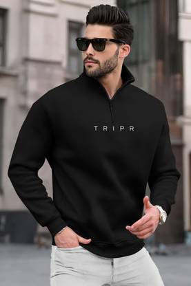 TRIPR Full Sleeve Solid Men Sweatshirt