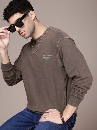 Roadster Full Sleeve Solid Men Sweatshirt