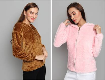 Full Sleeve Self Design Women Sweatshirt
