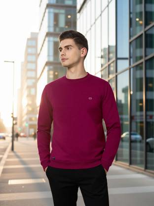 Full Sleeve Solid Men Sweatshirt