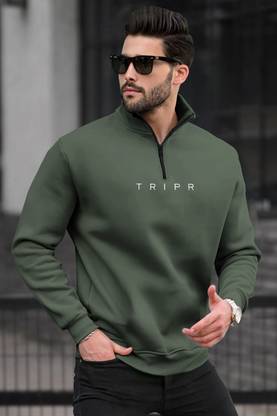 TRIPR Full Sleeve Solid Men Sweatshirt